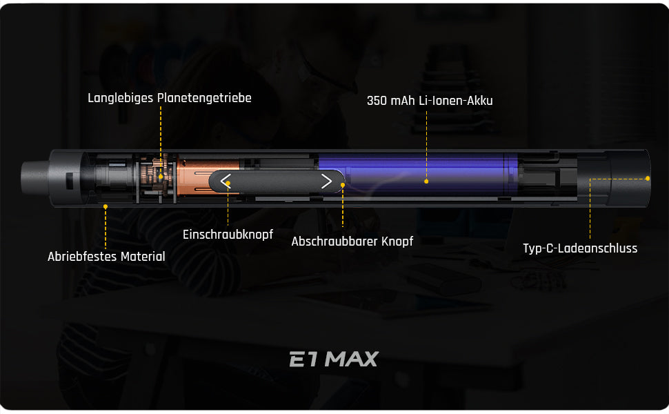 Fanttik E1 Pro Elektrisches Schraubendreher Präzision mit 24 Magnetbohrern, 2 Drehmomentstufen, 5/32" Sechskant, geeignet für die Wartung von iPhone, Laptop, Uhr - E1 PRO
