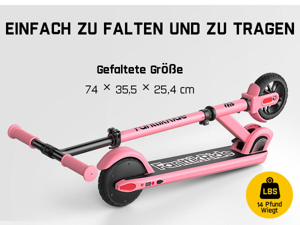 FanttikRide C9 Elektroroller für Kinder ab 8 Jahren, 10/16 km/h, 5 Meilen Reichweite, LED-Anzeige, höhenverstellbar, faltbar, Gummiräder, leicht, Geschenke für Jungen und Mädchen bis 132 Pfund