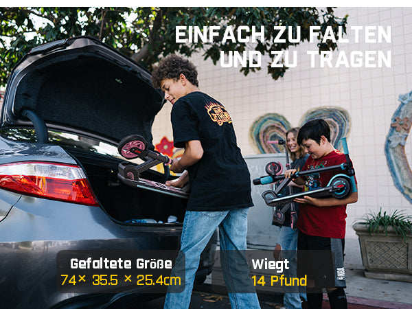 FanttikRide C9 Apex Elektroroller für Kinder im Alter von 8–12 Jahren, Bluetooth-Musiklautsprecher, Bunte Regenbogenlichter, 8/12,8/16 km/h, Faltbarer Elektroroller, Geschenk für Teenager