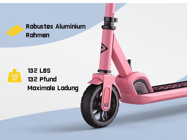 FanttikRide C9 Elektroroller für Kinder ab 8 Jahren, 10/16 km/h, 5 Meilen Reichweite, LED-Anzeige, höhenverstellbar, faltbar, Gummiräder, leicht, Geschenke für Jungen und Mädchen bis 132 Pfund