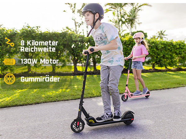 FanttikRide C9 Elektroroller für Kinder ab 8 Jahren, 10/16 km/h, 5 Meilen Reichweite, LED-Anzeige, höhenverstellbar, faltbar, Gummiräder, leicht, Geschenke für Jungen und Mädchen bis 132 Pfund