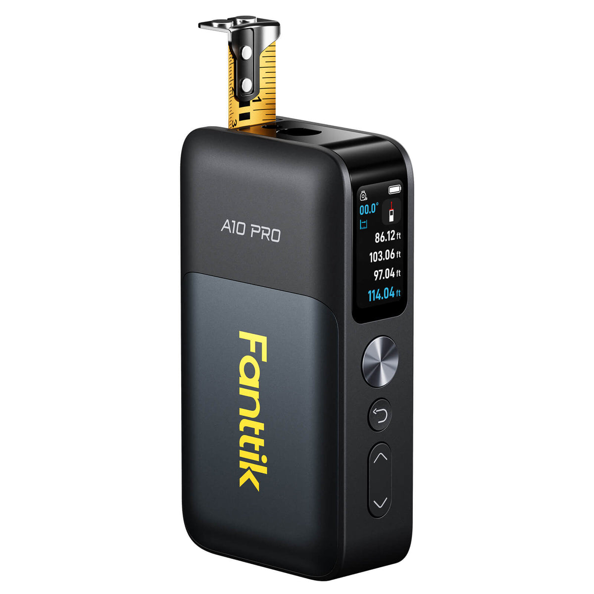 Fanttik A10 Pro 2-in-1 Digitales Laser Entfernungsmesser mit HD IPS-Farbdisplay, Wiederaufladbar 50m Laserentfernungsmesser & 3m Maßband, 6 Einheiten wählbar, Für Entfernung/Fläche/Volumen