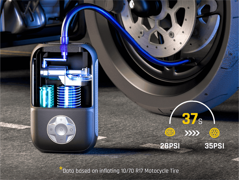 Fanttik X8 Mini Elektrische Luftpumpe, 10,3 BAR/150 PSI Tragbar Fahrradpumpe, Elektrischer Kompressor mit Digitalem LCD-Bildschirm und 4 Modi für Auto, Fahrrad, Motorrad, Bälle