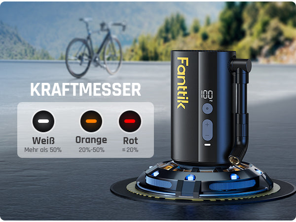 Fanttik X9 Ace Mini Fahrradpumpe, Akku Kompressor, 32s Schnellaufblasbare Elektrische Fahrradpumpe, 150 PSI Luftpumpe mit Presta- und Schrader-Ventil, für Rennrad, Mountainbike, E-Bike, Stadtrad