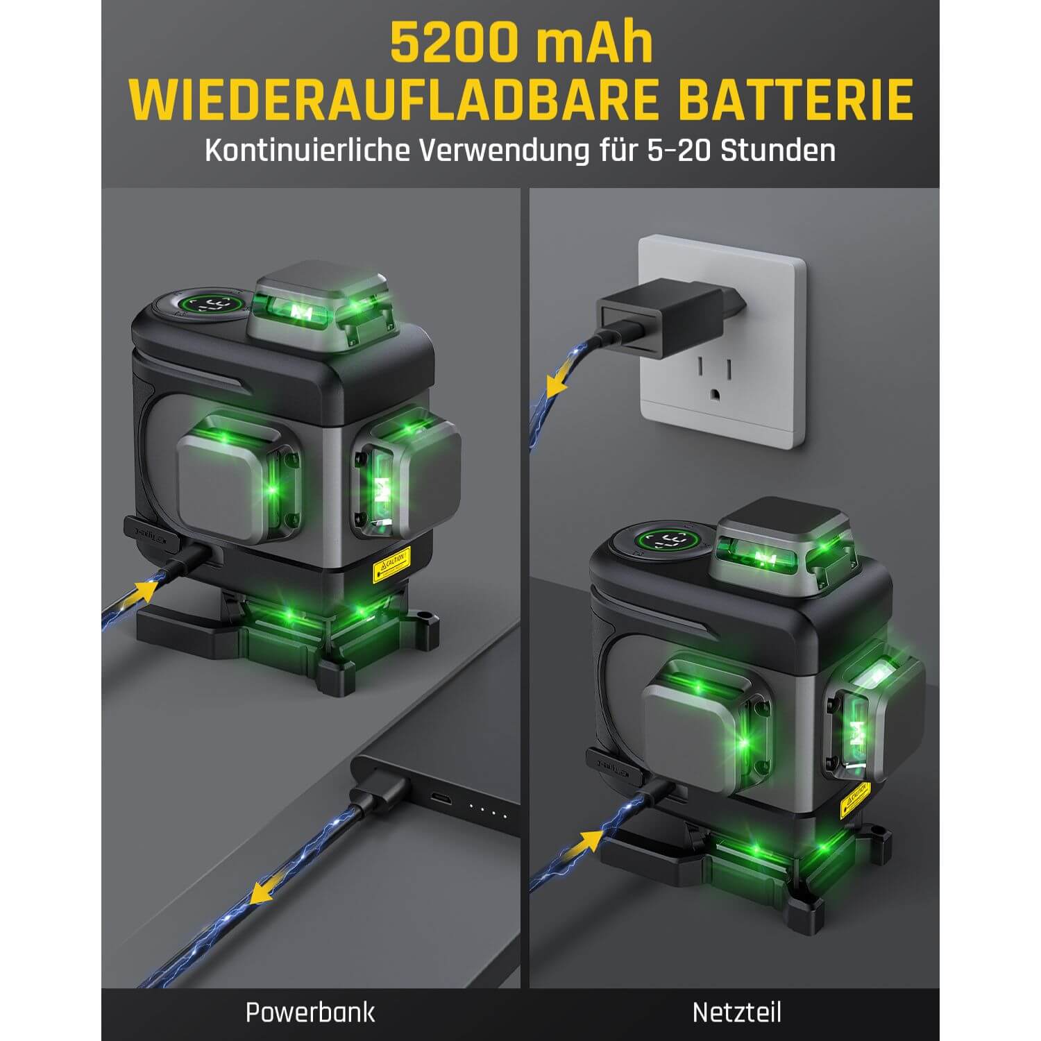 Fanttik D16 APEX Kreuzlinienlaser Grün 4x360°, 16 Linien Selbstnivellierender Linienlaser mit LED-Bildschirm, 5200 mAh Batterie Wiederaufladbar, Impulsmodus, Magnetische Unterstützung