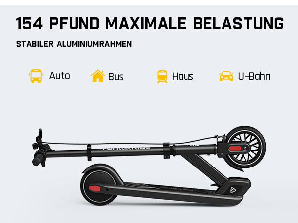 FanttikRide T9 Elektroroller für Kinder, 7/10/12 MPH, LED-Anzeige, höhenverstellbar, faltbar, Gummiräder, leicht, Geschenke für Jungen und Mädchen