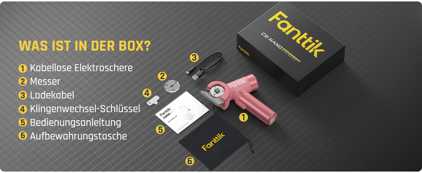 Fanttik C8 Nano Elektrische Schere, Kartonschneider Elektrisch mit Bildschirm, LED-Licht, 3 Geschwindigkeitsstufen, Wiederaufladbarer Akku, Geeignet für Stoffe, Teppiche, Leder, Kartons - Rosa