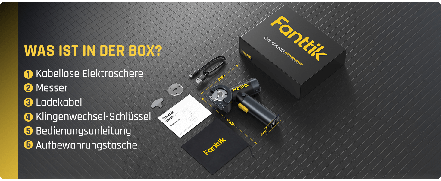 Fanttik C8 Nano Elektrische Schere, Kartonschneider Elektrisch mit Bildschirm, LED-Licht, 3 Geschwindigkeitsstufen, Wiederaufladbarer Akku, Geeignet für Stoffe, Teppiche, Leder, Kartons - Schwarz