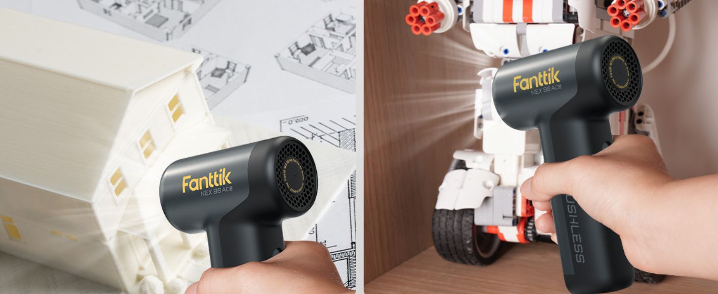 Fanttik B8 Ace Elektrische Staubgebläse Druckluftspray, 110000 U/min, Druckluft Compressed Air Duster mit 2600mAh Akku, Reinigungsbürste, LED-Licht, Staubgebläse für Tastatur, PC-Gehäuse, Schrank