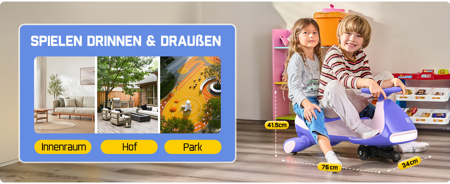 FanttikRide 12V N7 Pro Kinder Elektroauto, Elektrisches Rutschauto mit Pedal, Typ C aufladbar Batterie Kinder Auto, 2 Geschwindigkeit Kippschutz Leuchtende Räder, Bluetooth, für Kind ab 3 Jahren, Rosa