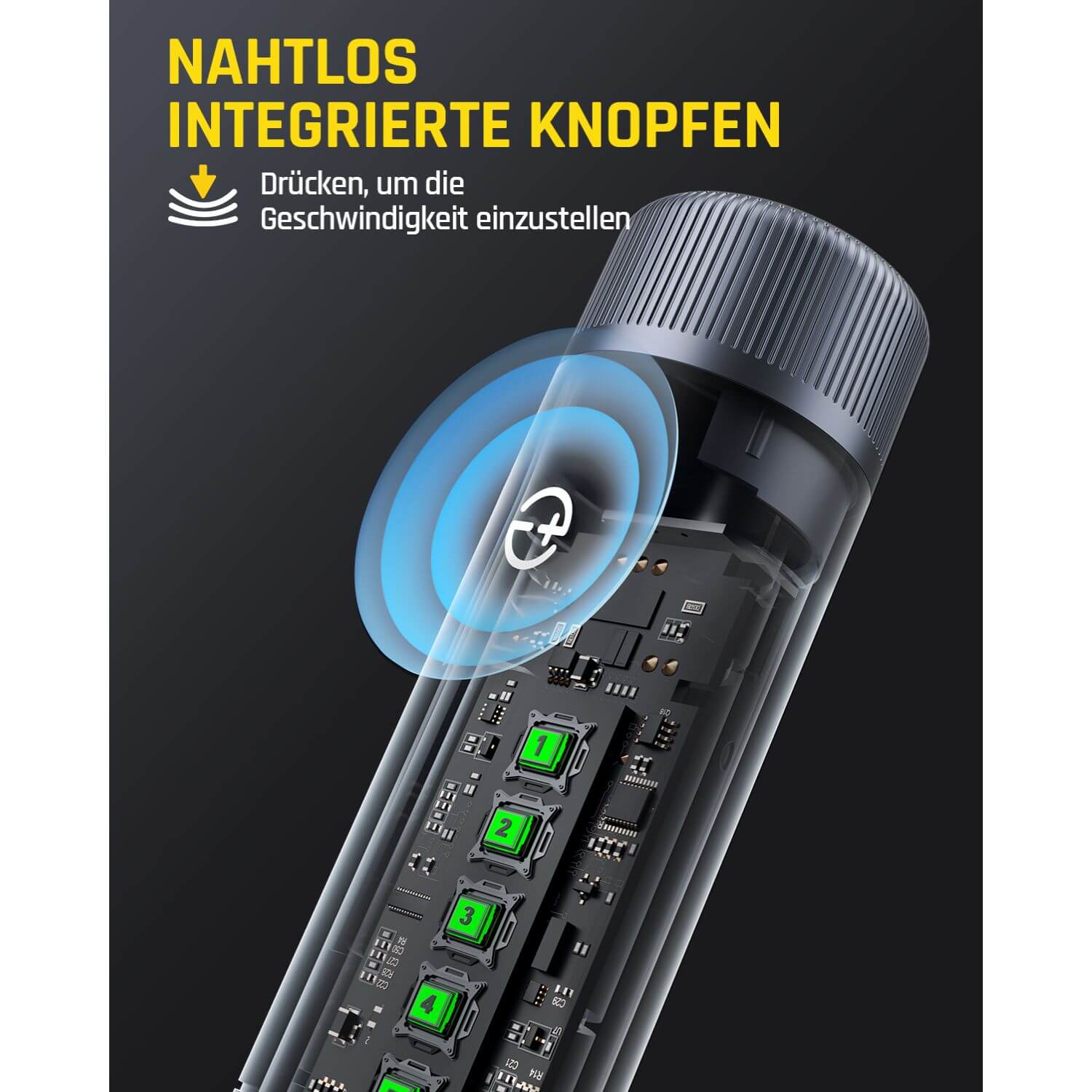 Fanttik F2 PRO Akku Multifunktionswerkzeug, starker Magnetmotor, Revostor-Hub, Rotationswerkzeug Set mit 5 Gang (25000 U/min), zum Schleifen, Polieren, 3D-Druck, Bohren, Schnitzen, Schneiden