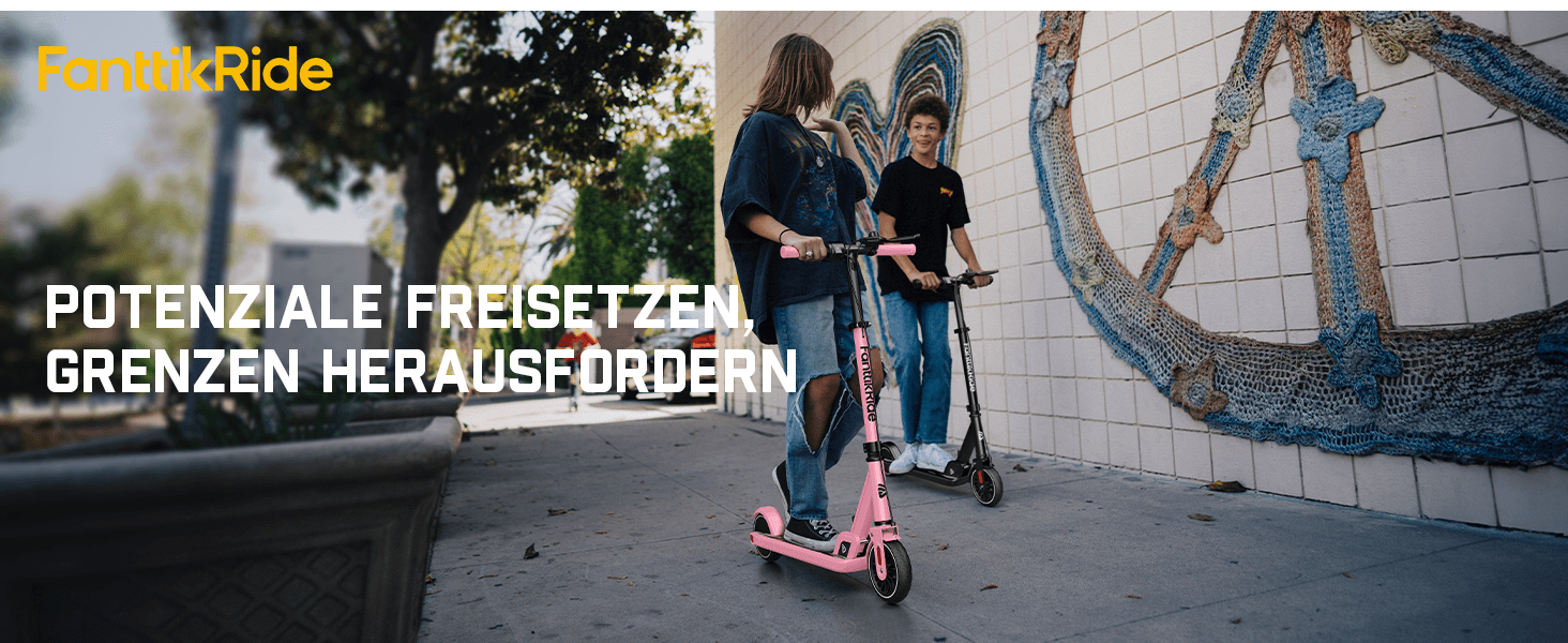 FanttikRide T9 Elektroroller für Kinder, 7/10/12 MPH, LED-Anzeige, höhenverstellbar, faltbar, Gummiräder, leicht, Geschenke für Jungen und Mädchen