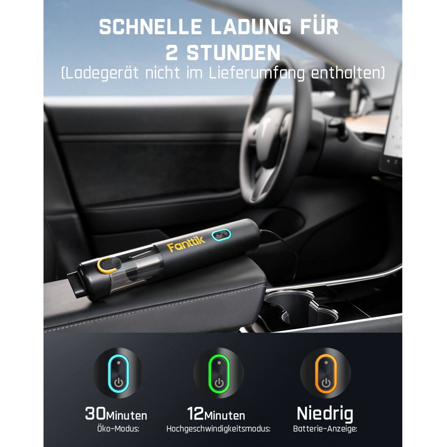 Fanttik Slim V8 Apex Akku-Autostaubsauger mit hoher Leistung, 19000 Pa/45 AW, RobustClean™-Handstaubsauger 4-in-1-Mini-Luftgebläsepumpe, Tragbarer Staubsauger für Auto und Zuhause