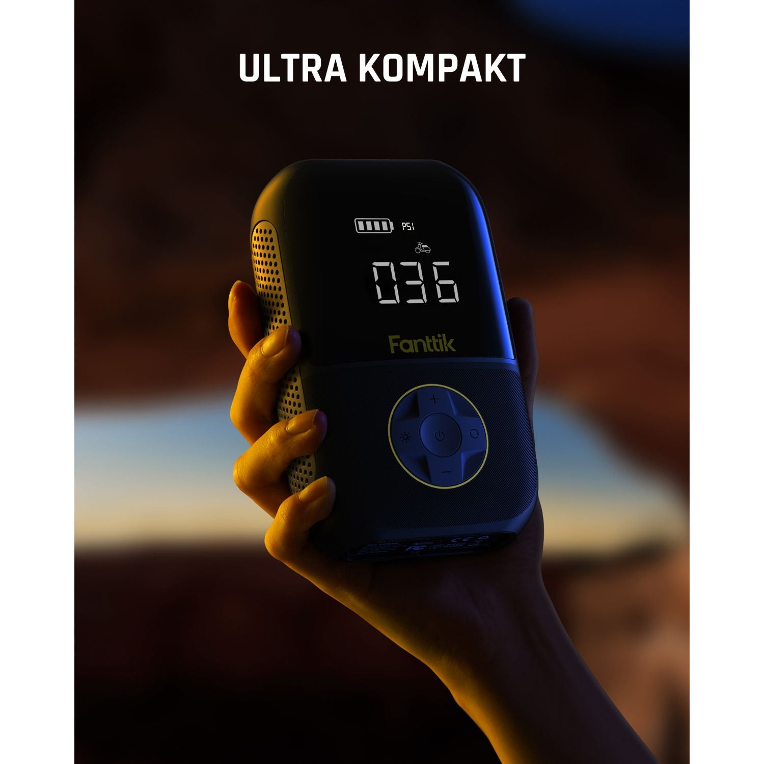 Fanttik X8 Mini Elektrische Luftpumpe, 10,3 BAR/150 PSI Tragbar Fahrradpumpe, Elektrischer Kompressor mit Digitalem LCD-Bildschirm und 4 Modi für Auto, Fahrrad, Motorrad, Bälle