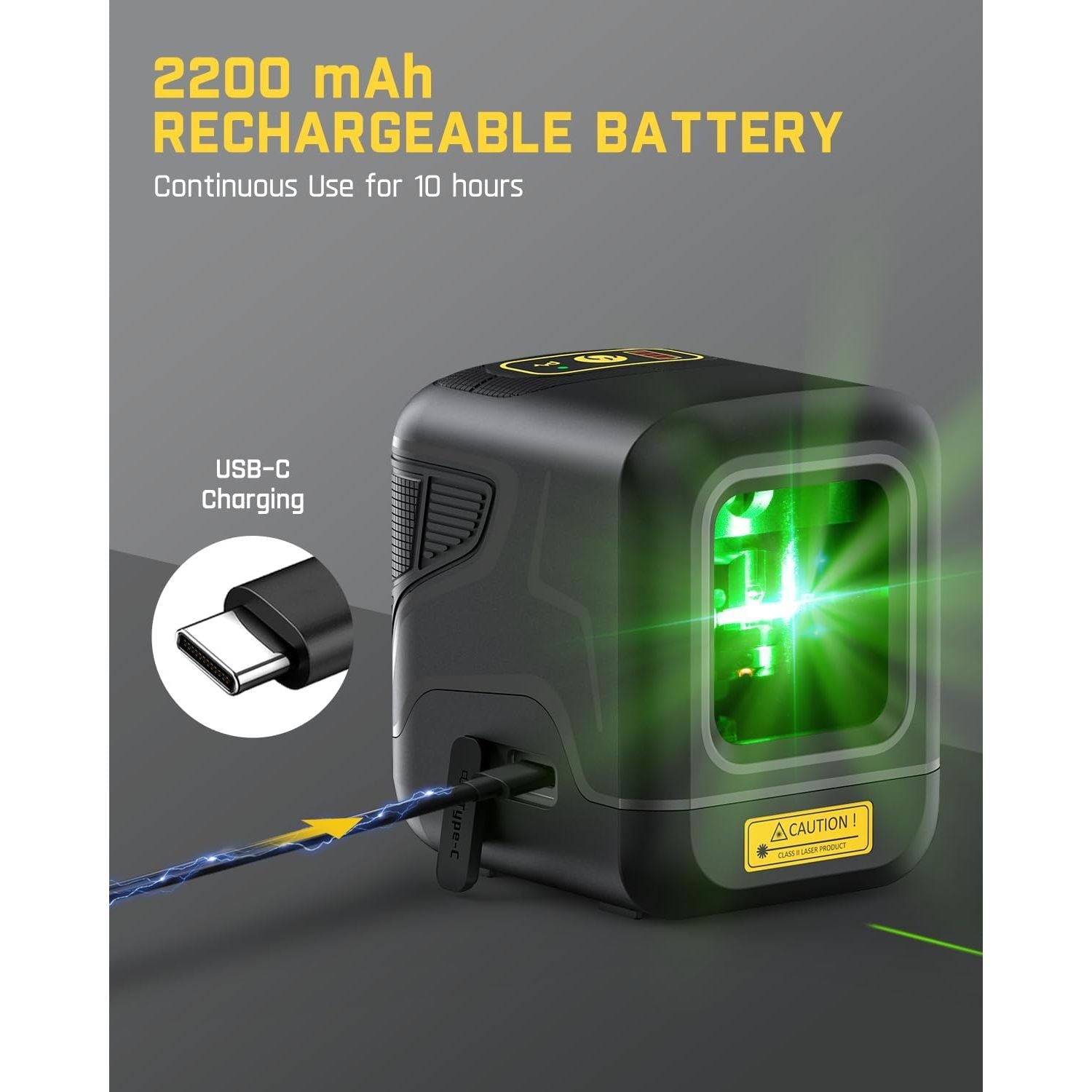 Fanttik D2 Selbstnivellierend Kreuzlinienlaser, Grün Linienlaser, USB-Aufladung, Wiederaufladbarer Batterie, 30 m Arbeitsbereich, Pulsmodus, Magnetische Halterung, IP54, für Bildaufhängen/DIY, Grün