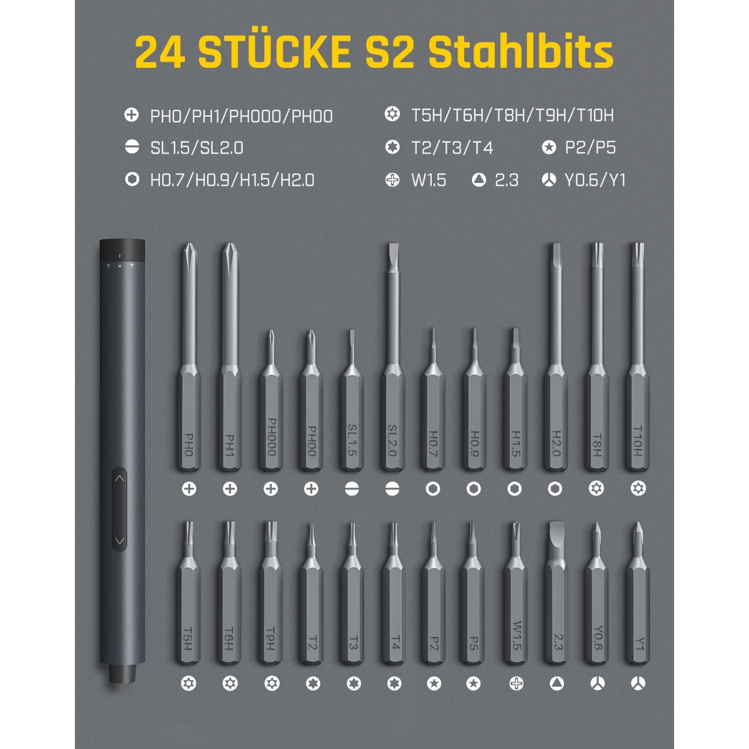 Fanttik E1 Pro Elektrisches Schraubendreher 50 in 1 Magnetische Präzisions-Schraubendreher Kit, 2 Gänge Drehmoment, 5/32 Zoll Sechskant, Geeignet für Reparatur für iPhone,Laptop, Brillen, Uhren