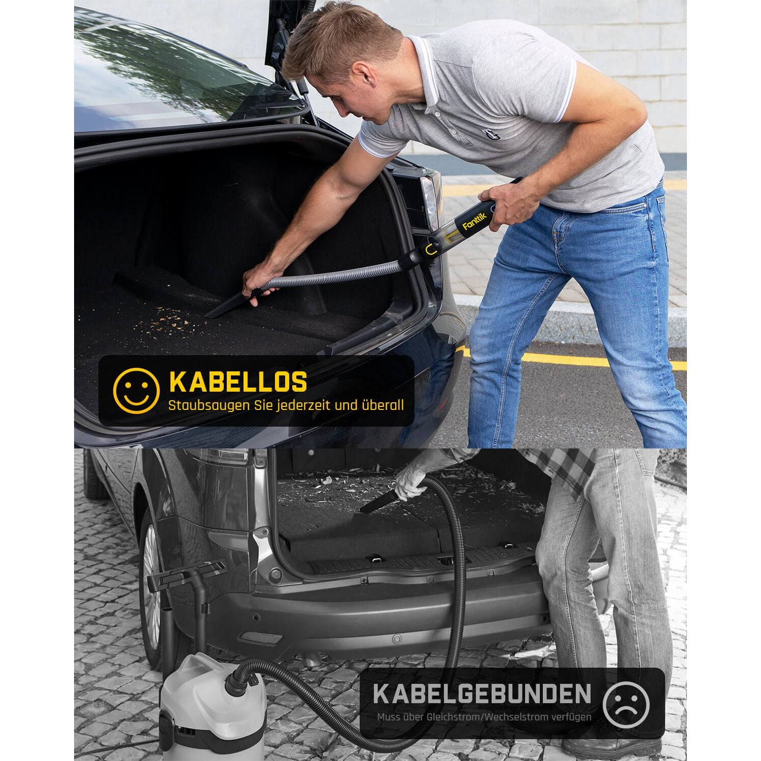 Fanttik Slim V8 Apex Akku-Autostaubsauger mit hoher Leistung, 19000 Pa/45 AW, RobustClean™-Handstaubsauger 4-in-1-Mini-Luftgebläsepumpe, Tragbarer Staubsauger für Auto und Zuhause