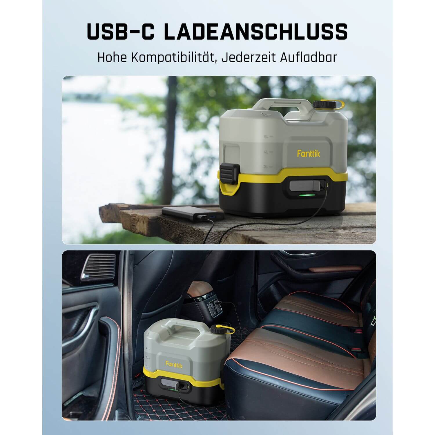 Fanttik NB8 Nano Tragbarer kabelloser elektrischer Hochdruckreiniger mit 2,1 Gallonen Tank, Einziehbarem Sprühkopf, 2600 mAh, Waschmaschine für Terrassengarten, Campingdusche und Haustierreinigung