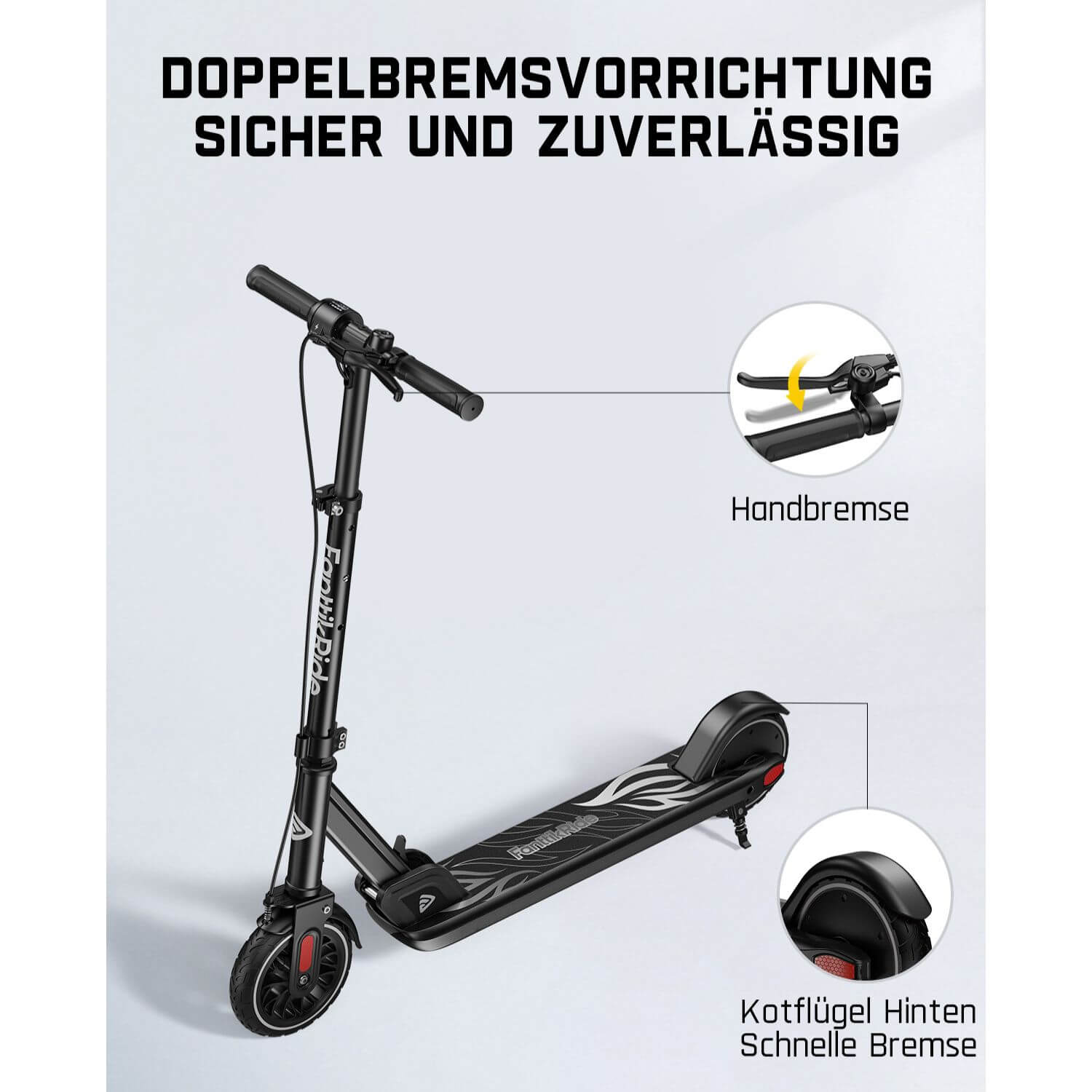 FanttikRide T9 Elektroroller für Kinder, 7/10/12 MPH, LED-Anzeige, höhenverstellbar, faltbar, Gummiräder, leicht, Geschenke für Jungen und Mädchen