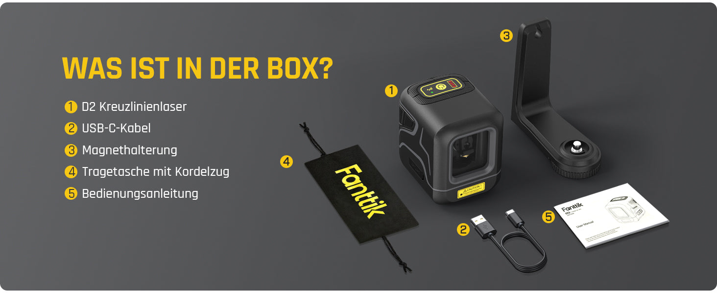 Fanttik D2 Selbstnivellierend Kreuzlinienlaser, Grün Linienlaser, USB-Aufladung, Wiederaufladbarer Batterie, 30 m Arbeitsbereich, Pulsmodus, Magnetische Halterung, IP54, für Bildaufhängen/DIY, Grün