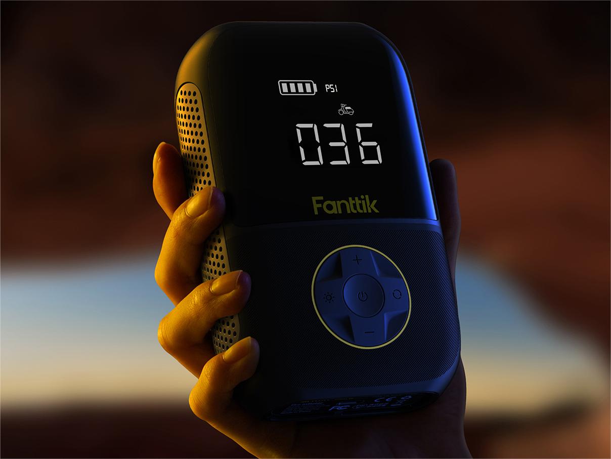 Fanttik X8 Mini Elektrische Luftpumpe, 10,3 BAR/150 PSI Tragbar Fahrradpumpe, Elektrischer Kompressor mit Digitalem LCD-Bildschirm und 4 Modi für Auto, Fahrrad, Motorrad, Bälle