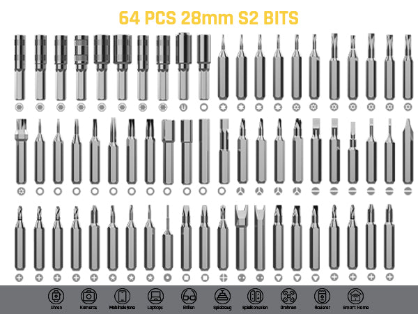 Fanttik E1 NEX Workstation Präzisions-Schraubendreher-Set, 64 magnetische Bits, 12 Arten von Fixierwerkzeugen, 2 Drehmoment, max. 3 N.m, Reparaturwerkzeug für Telefon, Laptop, Kameras, Uhren