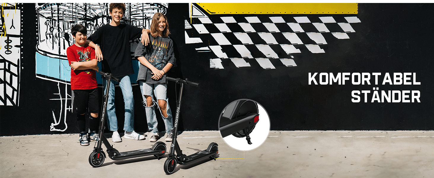 FanttikRide T9 Elektroroller für Kinder, 7/10/12 MPH, LED-Anzeige, höhenverstellbar, faltbar, Gummiräder, leicht, Geschenke für Jungen und Mädchen