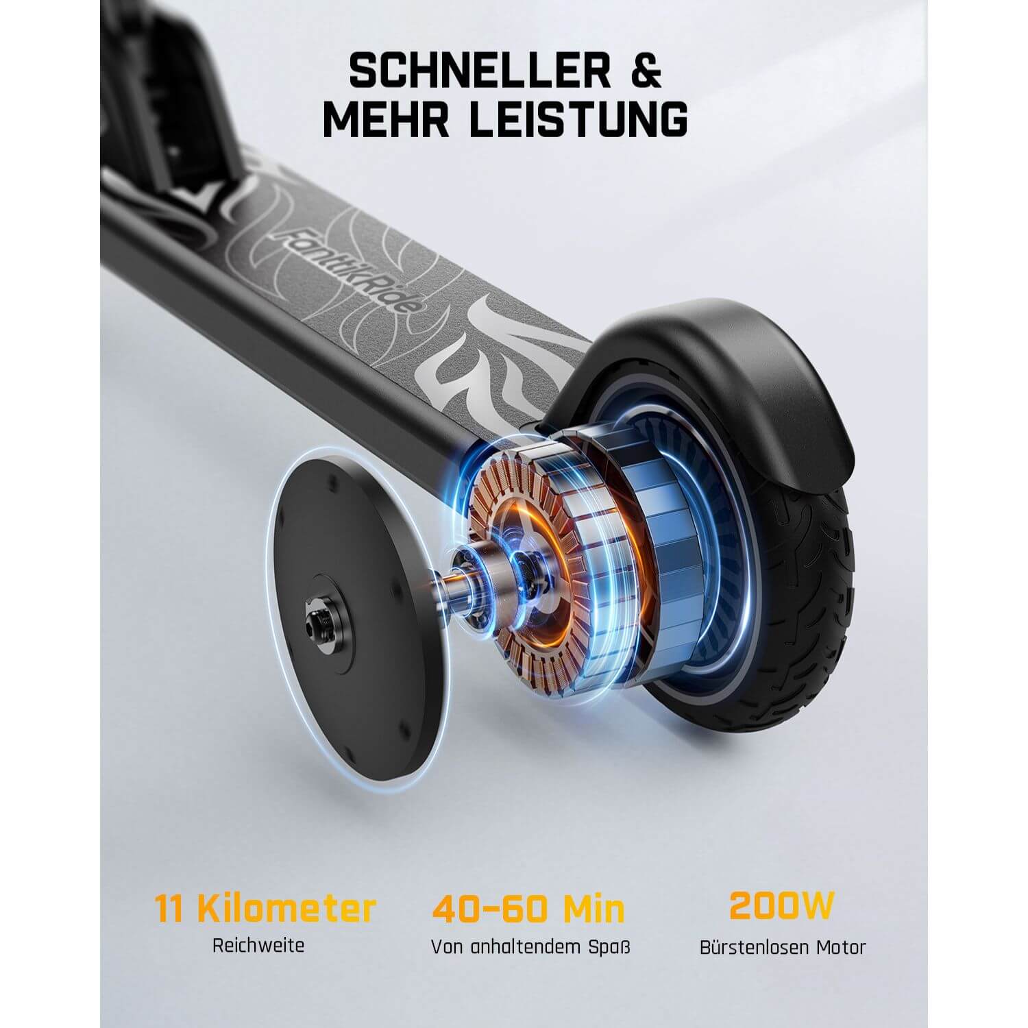 FanttikRide T9 Elektroroller für Kinder, 7/10/12 MPH, LED-Anzeige, höhenverstellbar, faltbar, Gummiräder, leicht, Geschenke für Jungen und Mädchen