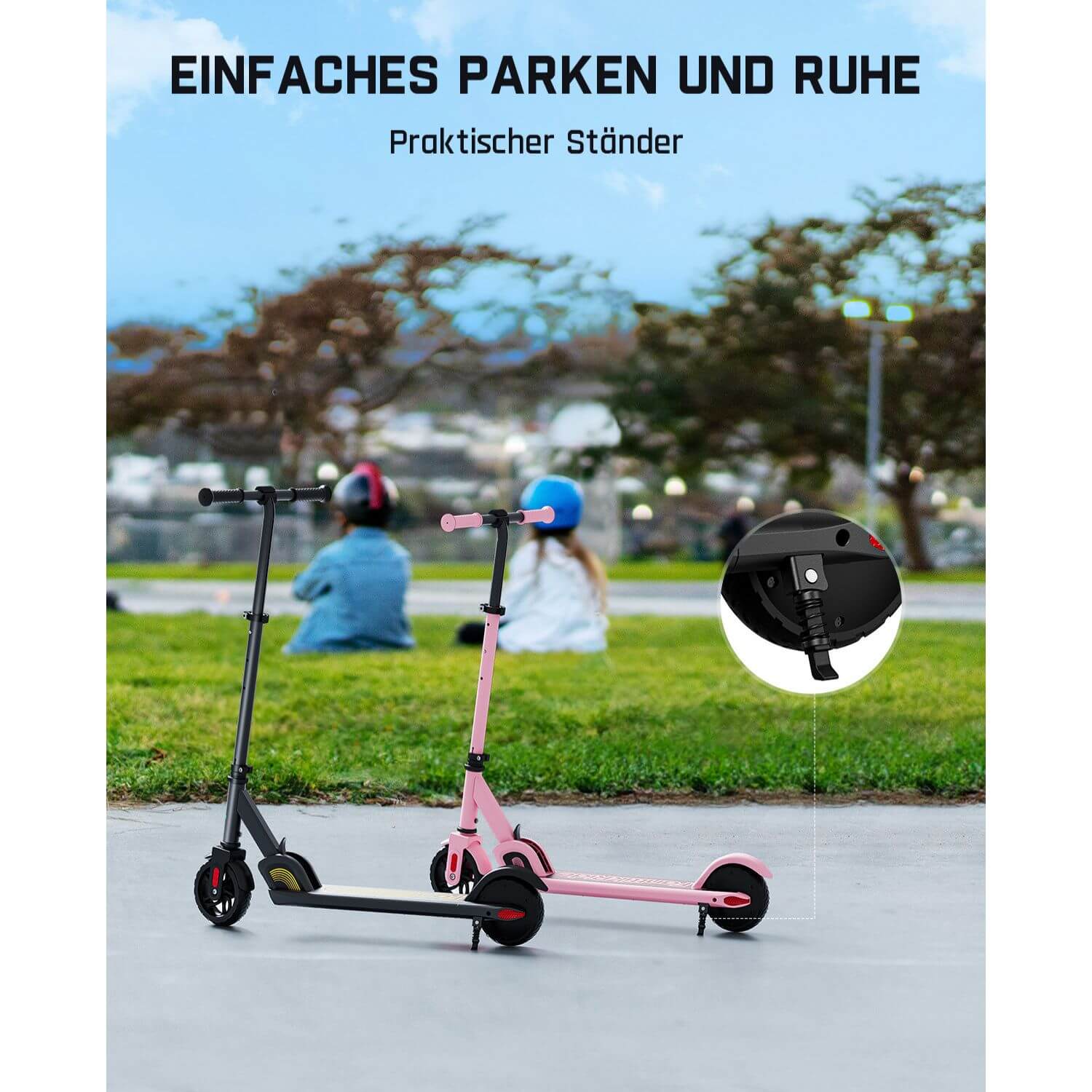 FanttikRide C9 Elektroroller für Kinder ab 8 Jahren, 10/16 km/h, 5 Meilen Reichweite, LED-Anzeige, höhenverstellbar, faltbar, Gummiräder, leicht, Geschenke für Jungen und Mädchen bis 132 Pfund