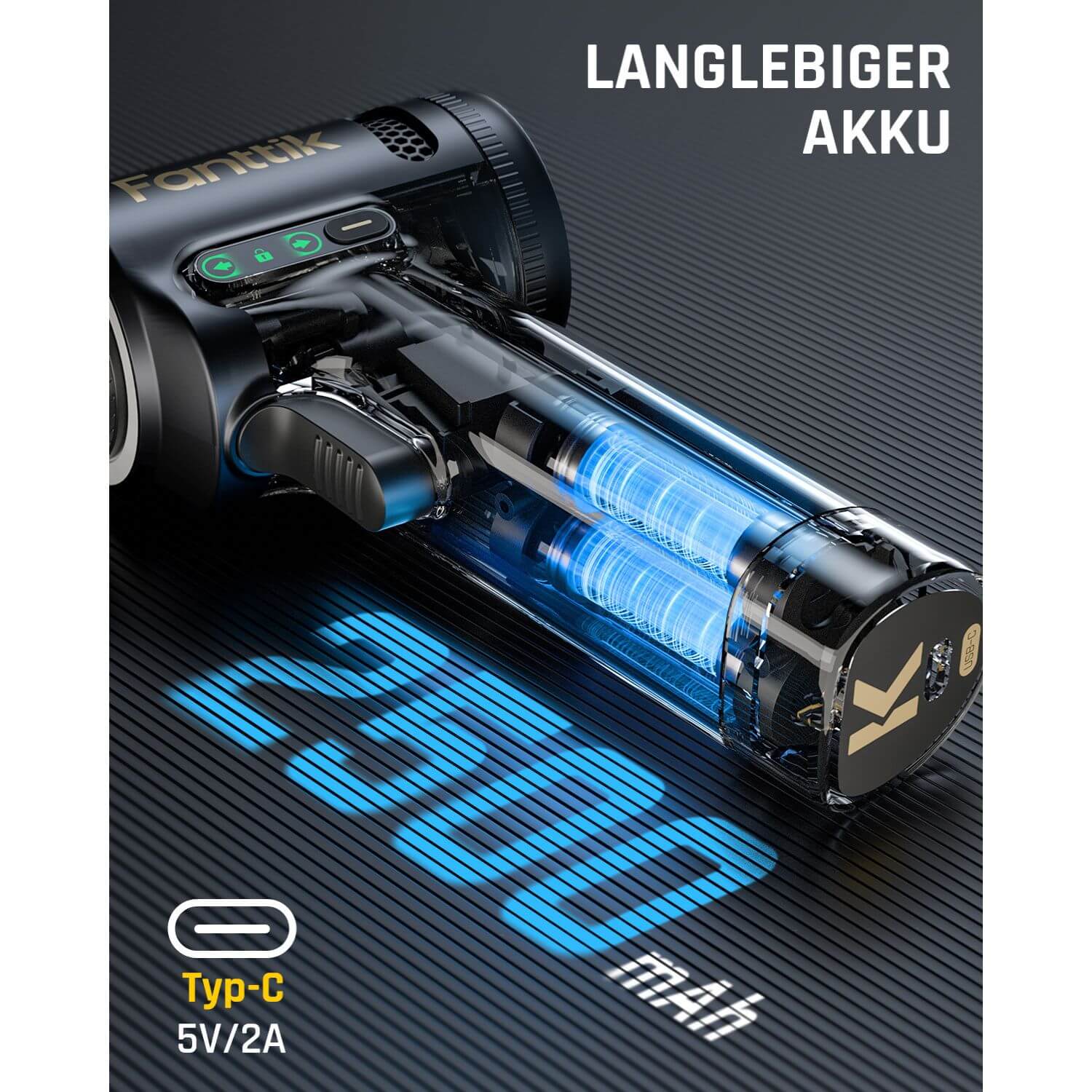 Fanttik K2 Ultra 7,4V Akku-Bohrschrauber, kabelloser Schrauber/Bohrer, 10 mm Schnellspannfutter, drehzahlregulierbar, TapSwitch-Funktion, 2500 mAh Akku, Werkzeug-Set für Heimwerker & DIY