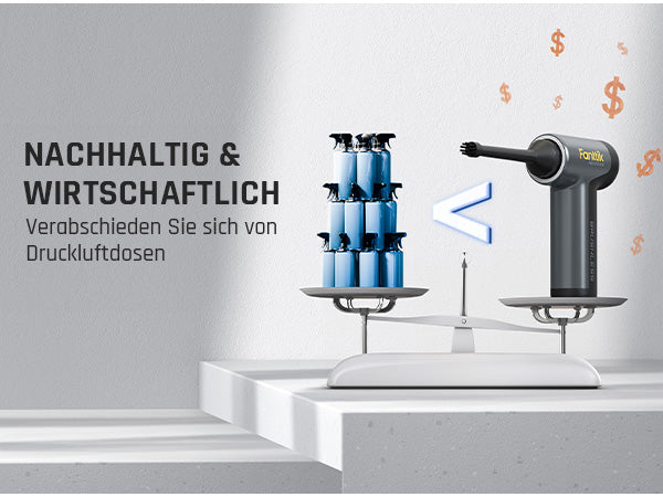 Fanttik B8 Ace Elektrische Staubgebläse Druckluftspray, 110000 U/min, Druckluft Compressed Air Duster mit 2600mAh Akku, Reinigungsbürste, LED-Licht, Staubgebläse für Tastatur, PC-Gehäuse, Schrank