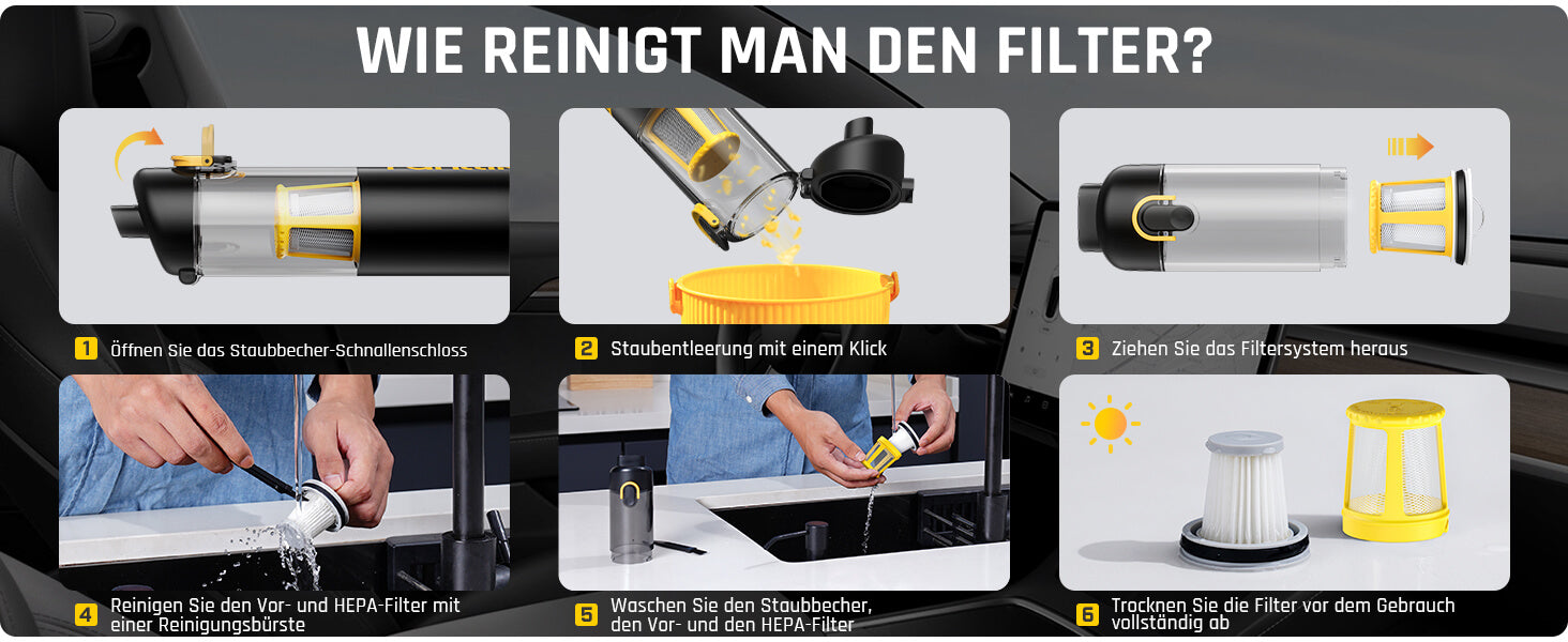 Fanttik Slim V8 Apex Akku-Autostaubsauger mit hoher Leistung, 19000 Pa/45 AW, RobustClean™-Handstaubsauger 4-in-1-Mini-Luftgebläsepumpe, Tragbarer Staubsauger für Auto und Zuhause