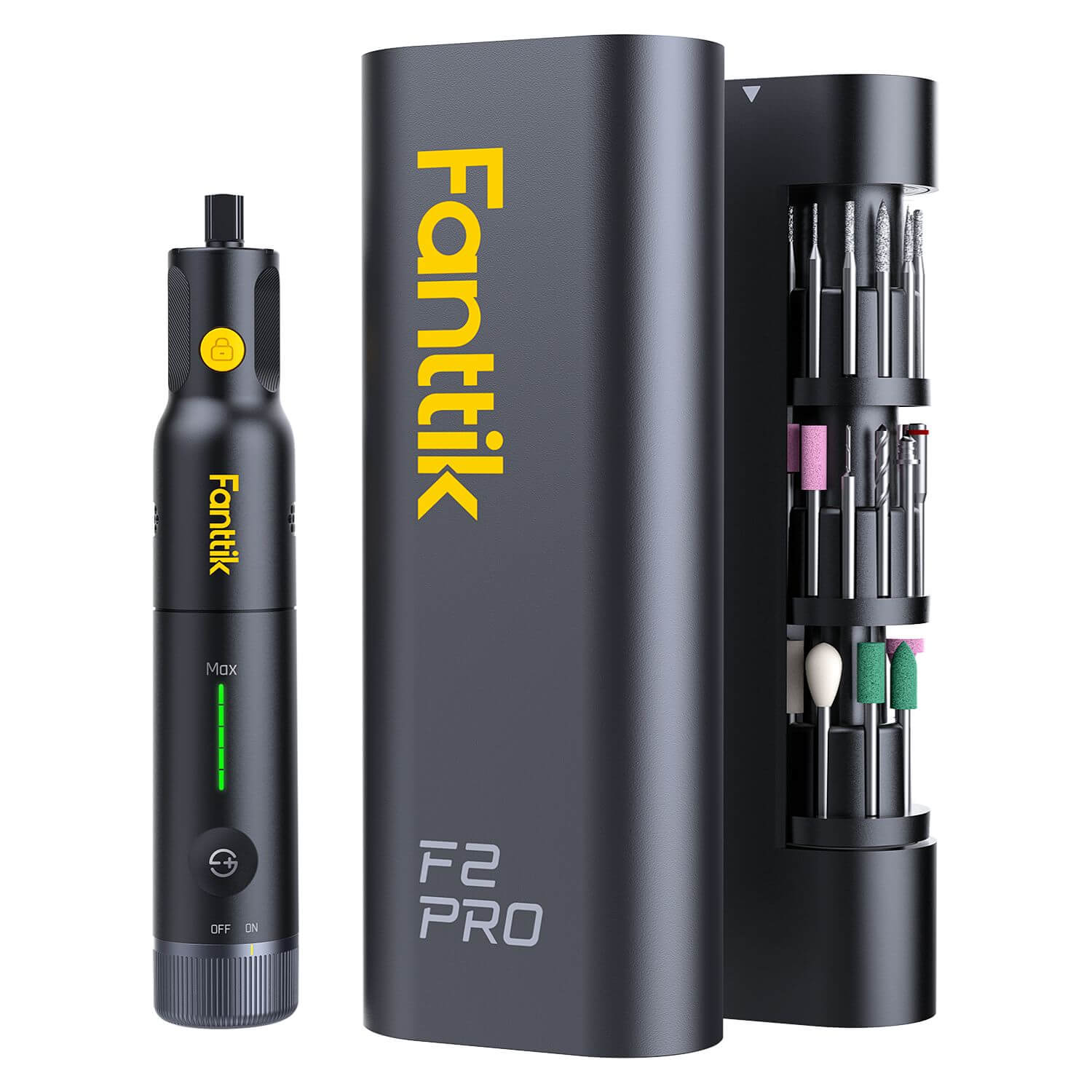 Fanttik F2 PRO Akku Multifunktionswerkzeug, starker Magnetmotor, Revostor-Hub, Rotationswerkzeug Set mit 5 Gang (25000 U/min), zum Schleifen, Polieren, 3D-Druck, Bohren, Schnitzen, Schneiden