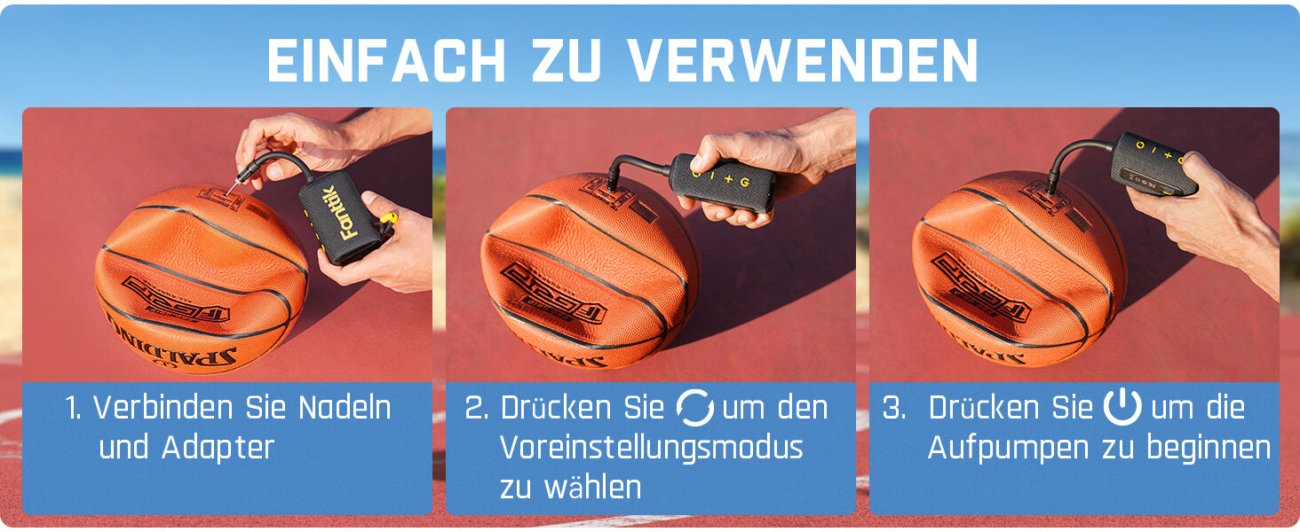 Fanttik X8 Nano Elektrische Ballpumpe, Ultraschnelles Aufpumpen für Sportball, Tragbare Luftpumpe mit Präziser Digitaldruck und LCD-Display für Basketball, Fußball, Volleyball, Rugby