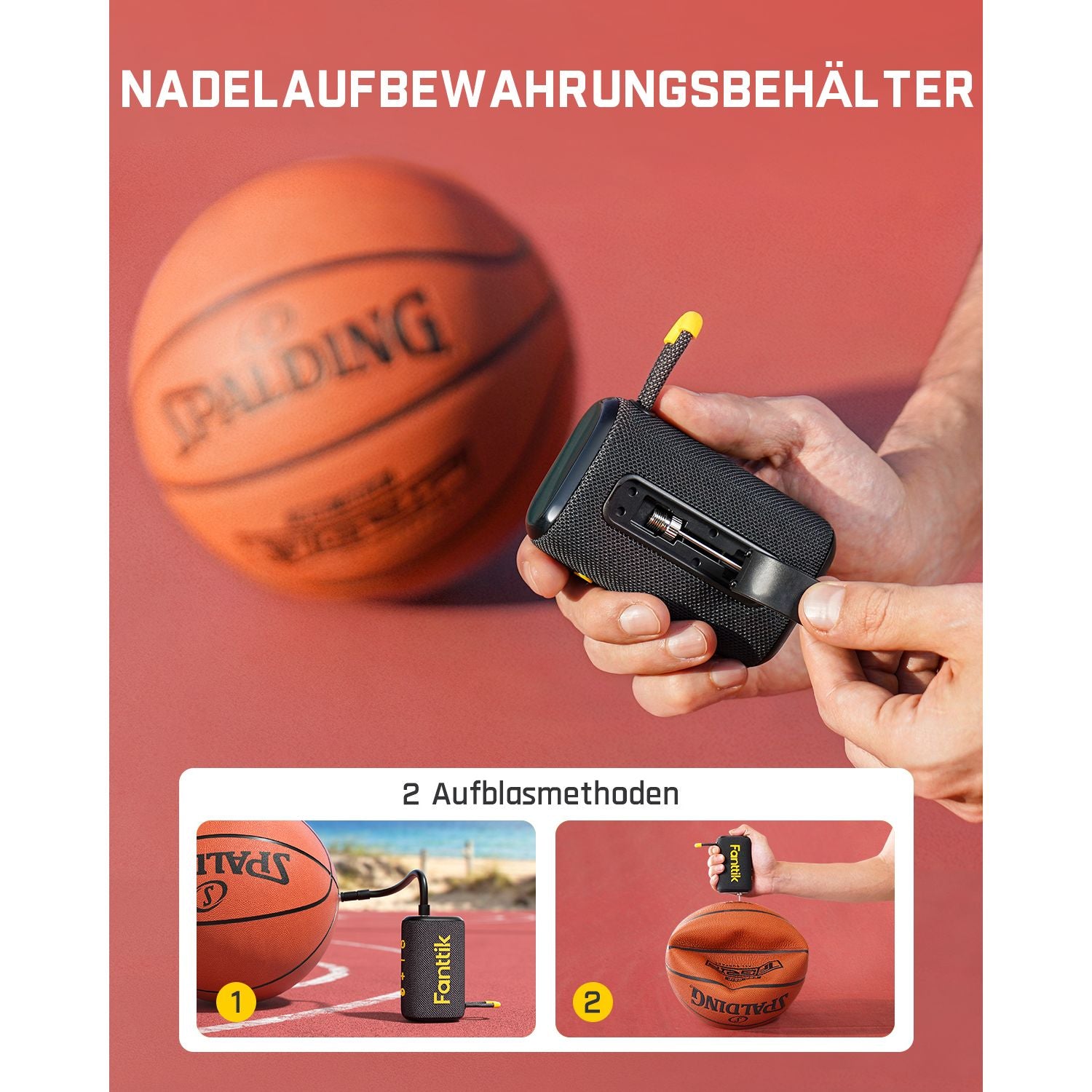 Fanttik X8 Nano Elektrische Ballpumpe, Ultraschnelles Aufpumpen für Sportball, Tragbare Luftpumpe mit Präziser Digitaldruck und LCD-Display für Basketball, Fußball, Volleyball, Rugby