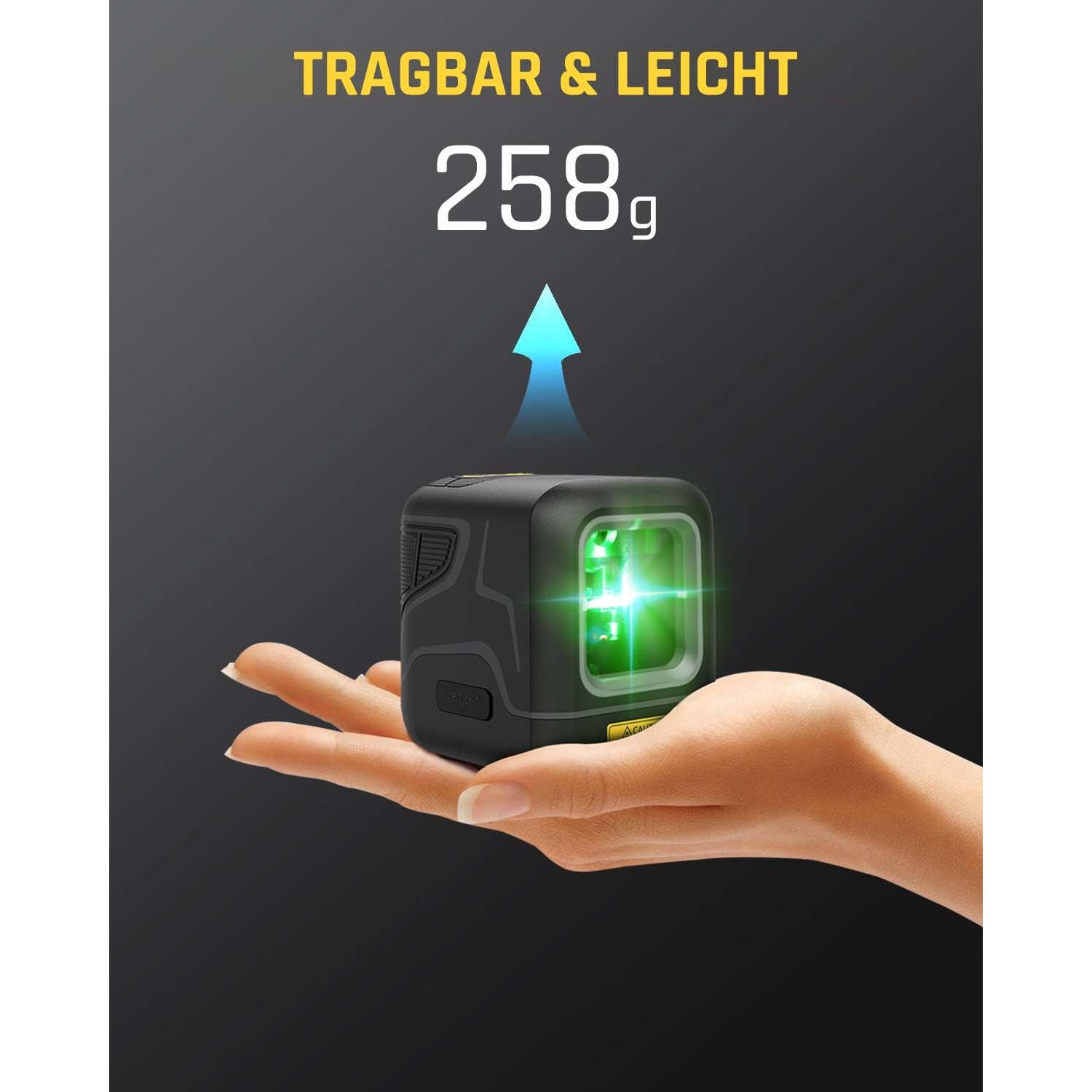 Fanttik D2 Selbstnivellierend Kreuzlinienlaser, Grün Linienlaser, USB-Aufladung, Wiederaufladbarer Batterie, 30 m Arbeitsbereich, Pulsmodus, Magnetische Halterung, IP54, für Bildaufhängen/DIY, Grün