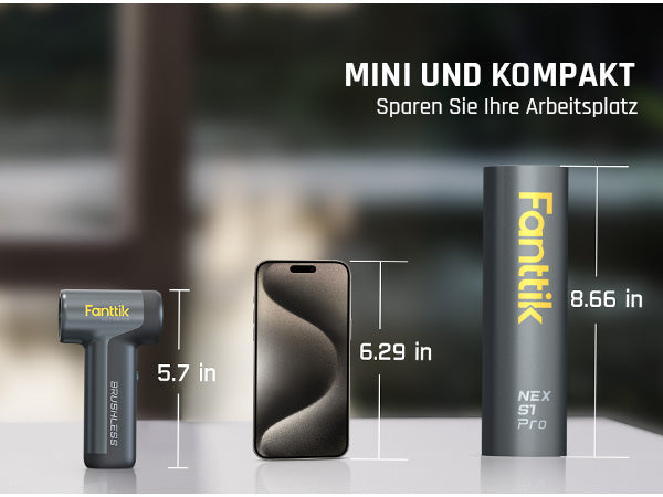 Fanttik B8 Ace Elektrische Staubgebläse Druckluftspray, 110000 U/min, Druckluft Compressed Air Duster mit 2600mAh Akku, Reinigungsbürste, LED-Licht, Staubgebläse für Tastatur, PC-Gehäuse, Schrank