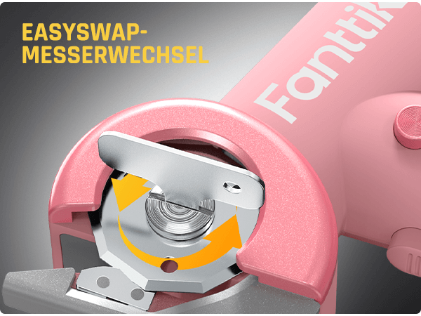 Fanttik C8 Nano Elektrische Schere, Kartonschneider Elektrisch mit Bildschirm, LED-Licht, 3 Geschwindigkeitsstufen, Wiederaufladbarer Akku, Geeignet für Stoffe, Teppiche, Leder, Kartons - Rosa