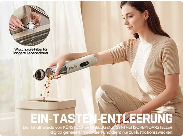 Fanttik Slim V10 Ultra kabelloser Autostaubsauger, 4-in-1 Mini Handstaubsauger mit 19 kPa Saugkraft, frei kombinierbarem Zubehör, 2 Saugmodi für Auto, kleine Arbeiten, Tastatur und Büro