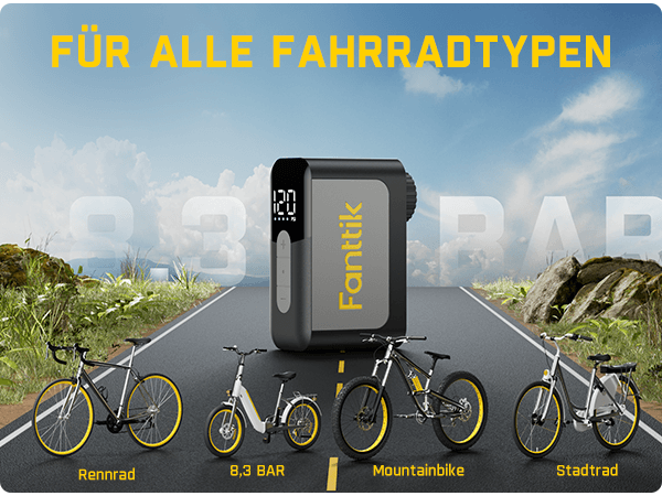 Mit voreingestelltem Druck, automatischer Pause und Speicherfunktion ist die mini Fahrradpumpe intuitiv bedienbar. Das LED-Display zeigt den Druck in Echtzeit an, und die Kompatibilität mit Presta- und Schrader-Ventilen macht sie zum idealen Begleiter für Rennräder, E-Bikes und Mountainbikes.