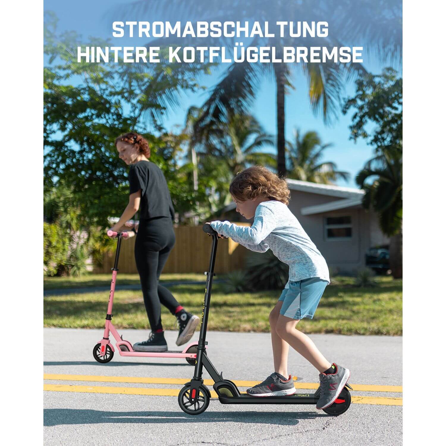 FanttikRide C9 Elektroroller für Kinder ab 8 Jahren, 10/16 km/h, 5 Meilen Reichweite, LED-Anzeige, höhenverstellbar, faltbar, Gummiräder, leicht, Geschenke für Jungen und Mädchen bis 132 Pfund