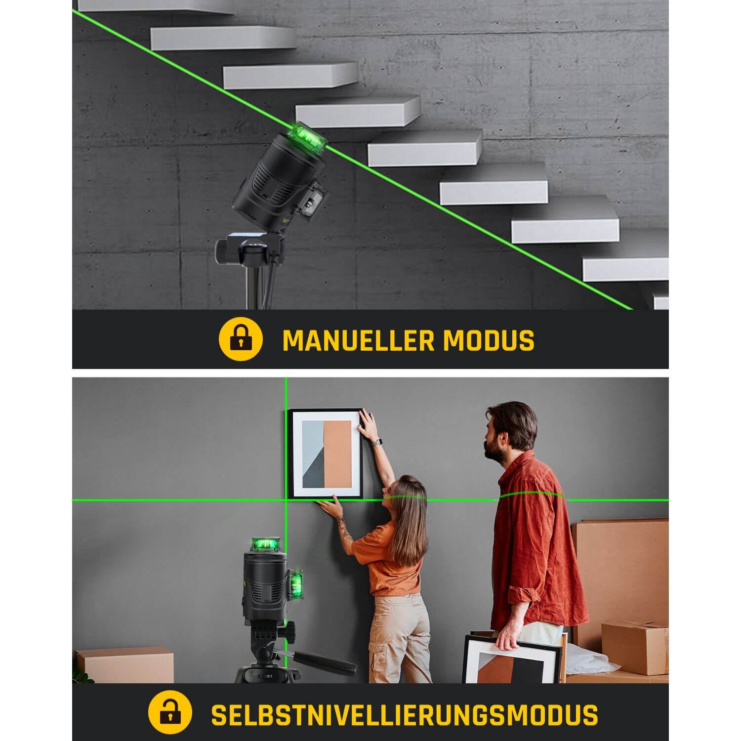 Fanttik D12 PLUS Selbstnivellierend Kreuzlinienlaser, Grün Linienlaser 12 Linien 3×360°, 5200 mAh Abnehmbare Batterie, mit Magnetische Halterung, EVA-Handtasche, für Baustelle und Inneneinrichtung