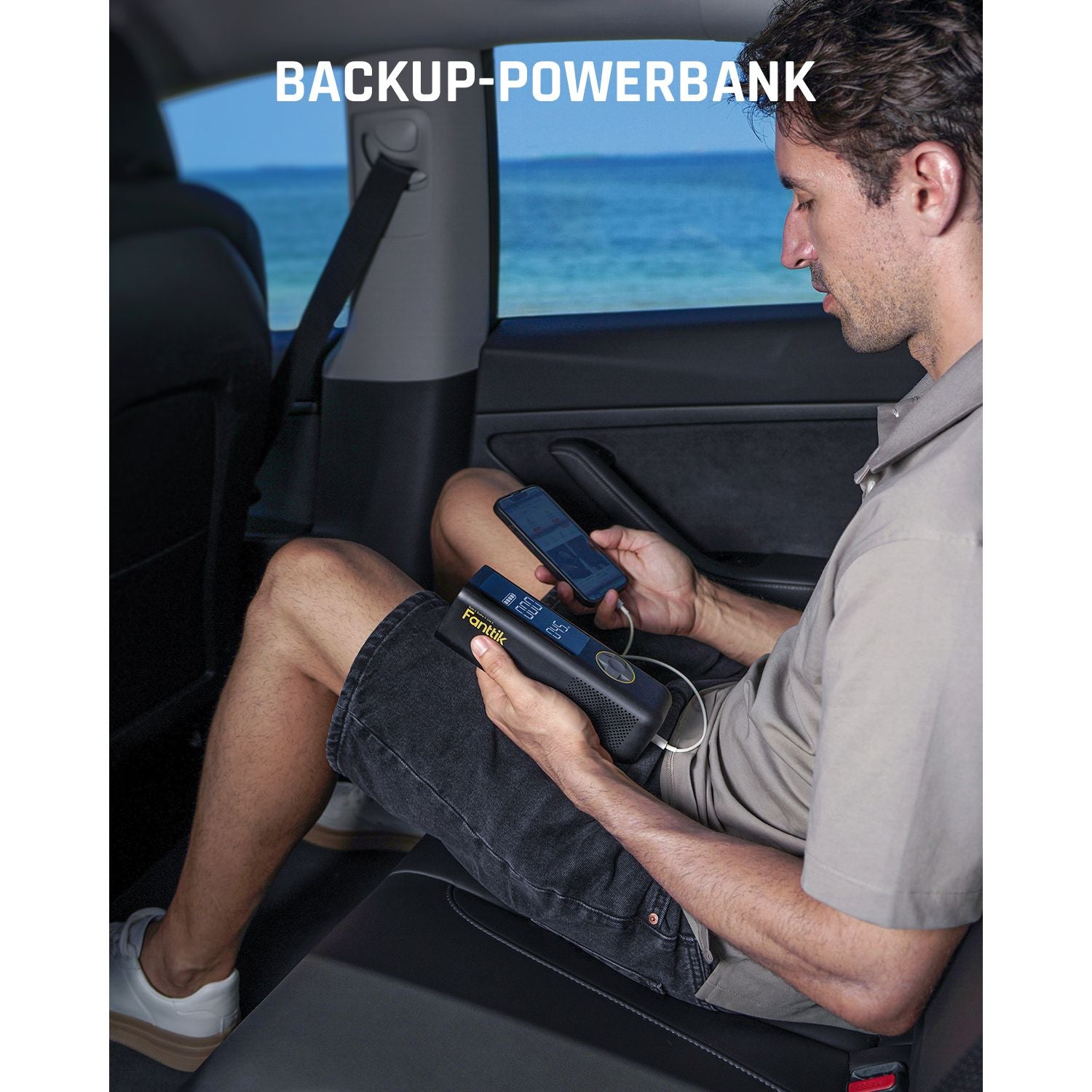 Fanttik X8 APEX™ 7800mAh Tragbare Elektronische Luftpumpe 12V, 10,3BAR / 150PSI Elektrischer Kompressor 2X Schneller, Dualer Bildschirm mit LCD, 5 Modi für Autos, E-Bikes, Motorräder, Bälle