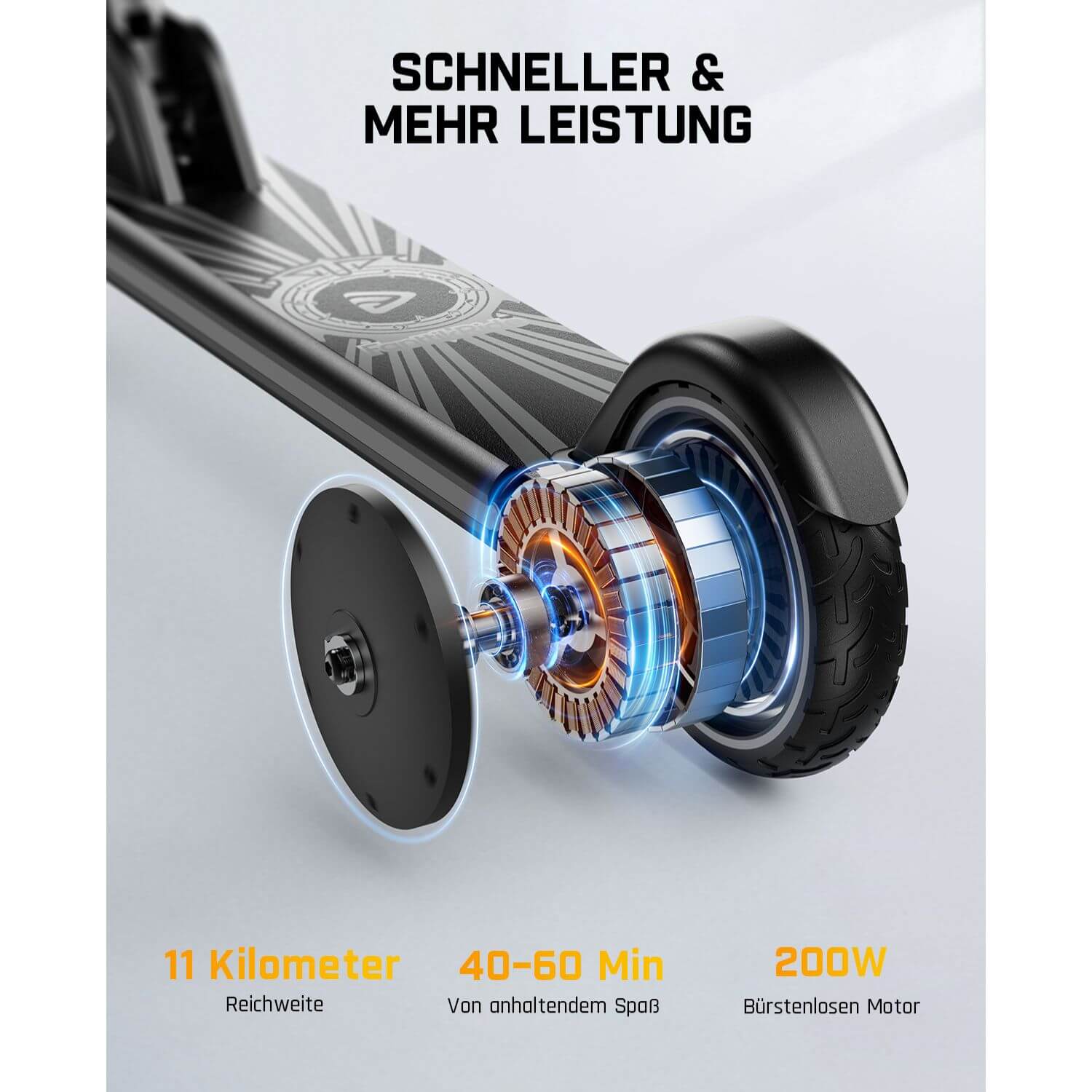 FanttikRide T9 Apex Elektroroller für Kinder ab 13 Jahren, Bunte LED-Lichter mit Bluetooth-Musiklautsprecher, 12/16/20 KMH Digitalanzeige, Höhenverstellbar, Faltbarer E-Scooter für Teenager