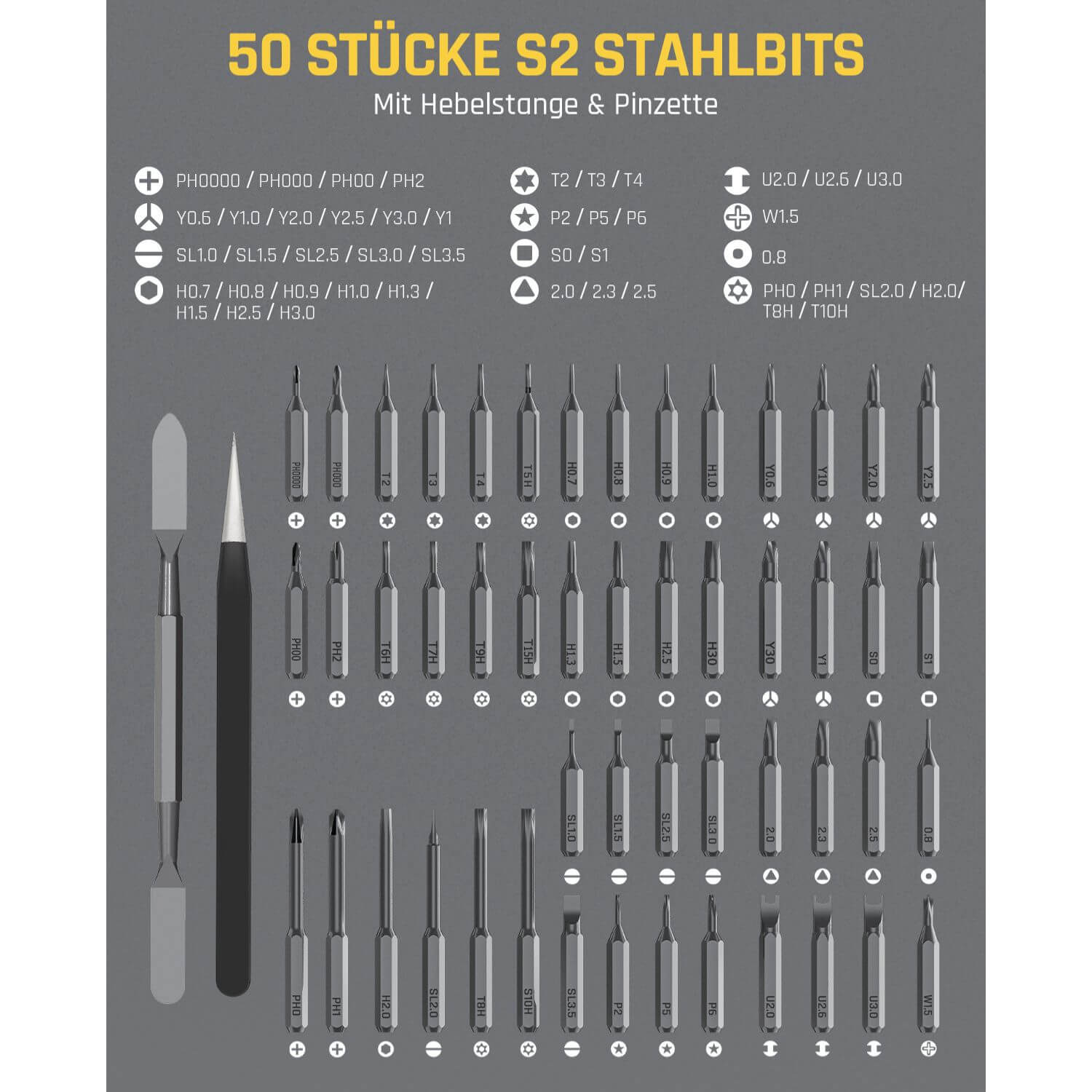 Fanttik X5 Max Feinmechaniker Schraubendreher Set, 50-in-1 magnetische Bits, kleiner Schraubendrehersatz, Magnetgehäuse, 5/32-Zoll-Sechskant, Reparaturwerkzeug für Telefon, Kamera, Laptop, Uhr