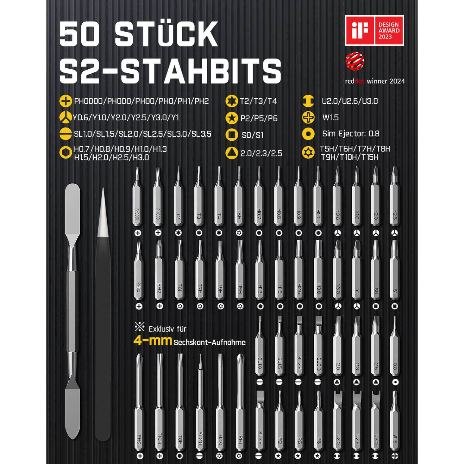 Fanttik E1 Max Mini Elektro Schraubendreher Set, 50 in 1 Magnetische Präzisions-Schraubendreher Kit, 2 Gänge Drehmoment, 5/32 Zoll Sechskant, Geeignet für Reparatur für iPhone,Laptop, Brillen, Uhren