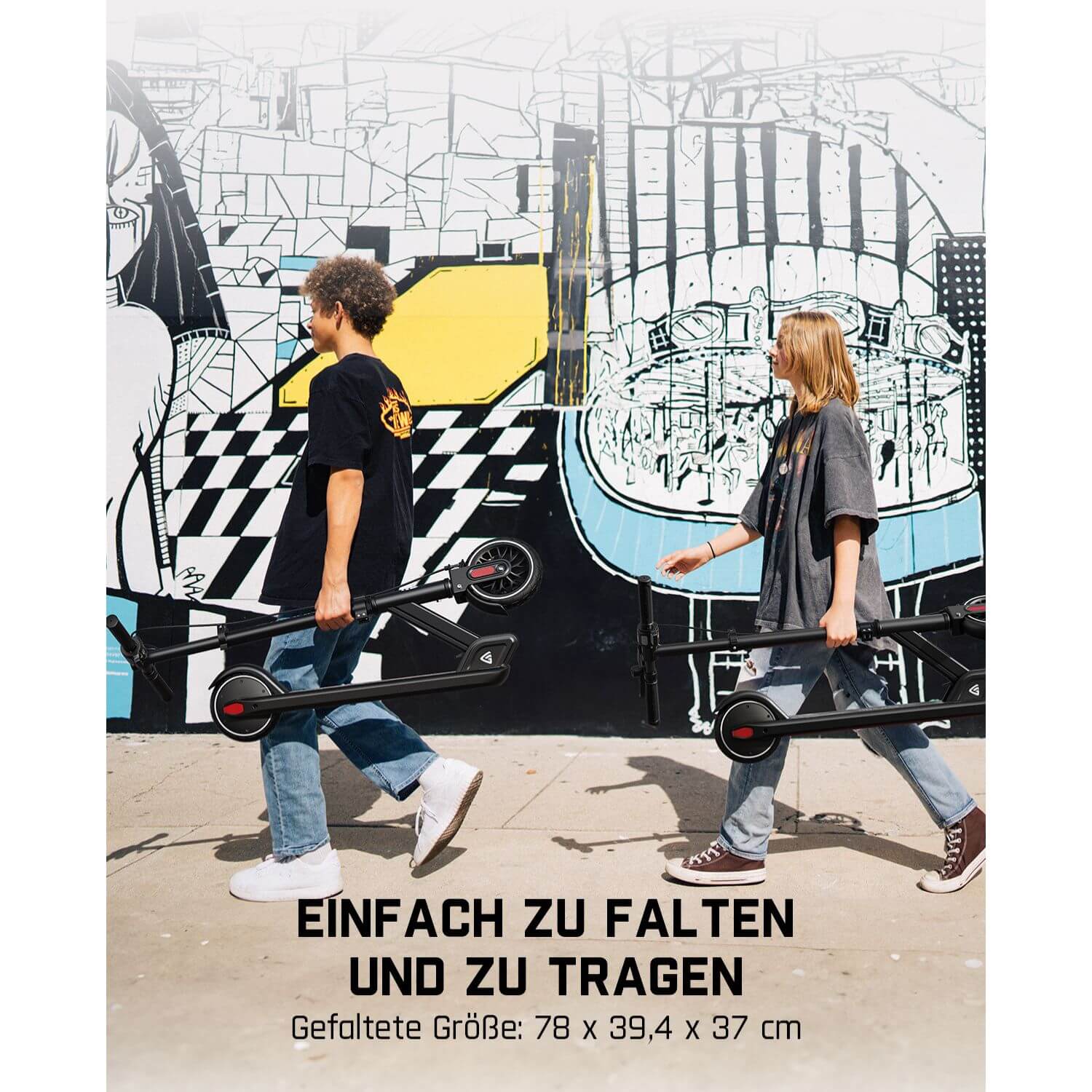 FanttikRide T9 Elektroroller für Kinder, 7/10/12 MPH, LED-Anzeige, höhenverstellbar, faltbar, Gummiräder, leicht, Geschenke für Jungen und Mädchen