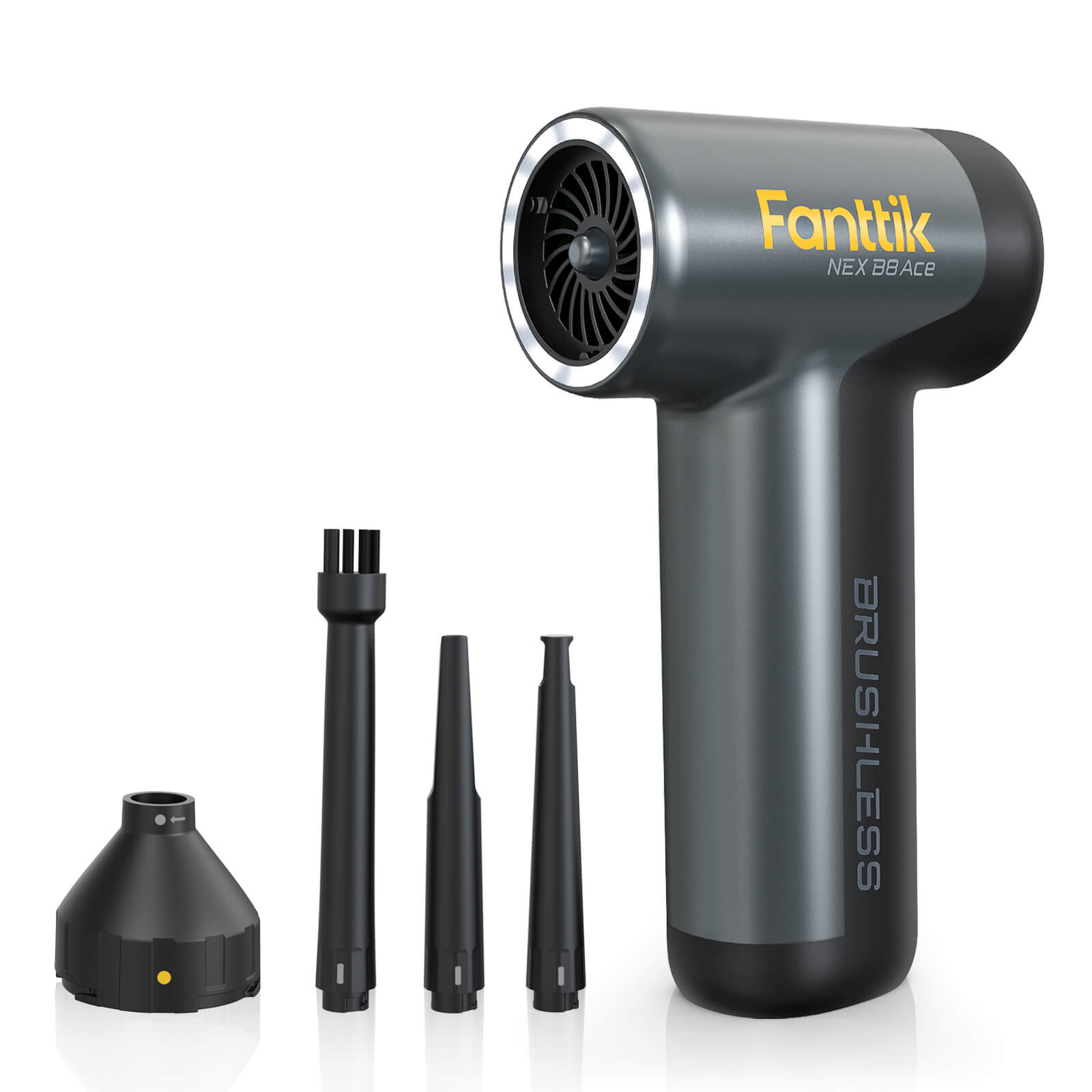 Fanttik B8 Ace Elektrische Staubgebläse Druckluftspray, 110000 U/min, Druckluft Compressed Air Duster mit 2600mAh Akku, Reinigungsbürste, LED-Licht, Staubgebläse für Tastatur, PC-Gehäuse, Schrank