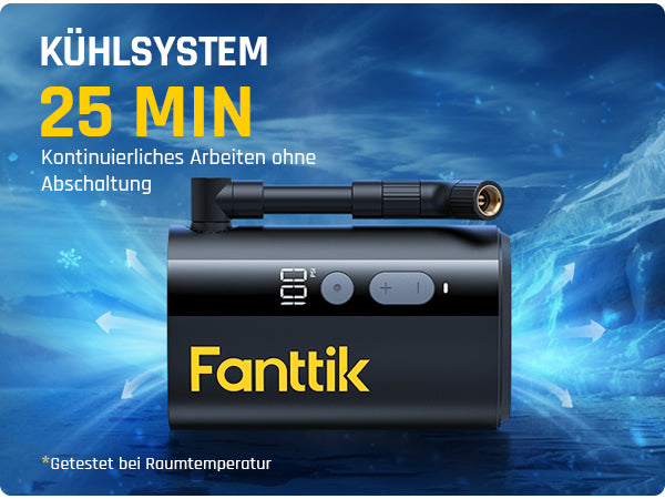Fanttik X9 Ace Mini Fahrradpumpe, Akku Kompressor, 32s Schnellaufblasbare Elektrische Fahrradpumpe, 150 PSI Luftpumpe mit Presta- und Schrader-Ventil, für Rennrad, Mountainbike, E-Bike, Stadtrad