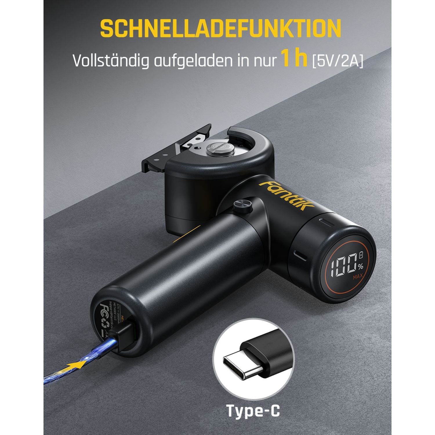 Fanttik C8 Nano Elektrische Schere, Kartonschneider Elektrisch mit Bildschirm, LED-Licht, 3 Geschwindigkeitsstufen, Wiederaufladbarer Akku, Geeignet für Stoffe, Teppiche, Leder, Kartons - Schwarz